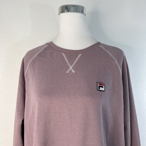 FILA Womens French Terry Long Sleeve Crew Neck Sweatshirt XXL Purple NWT - Picture 2 of 13